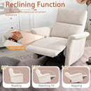 Manual Rocker Recliner Chair with Glider Motion for Nursery, 160° Recline & Wide Armrests - Overstuffed Snowflake Fleece Nursery Chair for Small Spaces, Living Room, Bedroom by TinyTreasures Baby Boutique