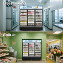 Tylza Commercial Refrigerator, Three Glass Door Display Beverage Fridge, 59.06 Cu Ft Upright Beverage Cooler Merchandiser with Replaceable Advertising Light Board, Rebound Door, Fast Cooling by CozyNest Decor