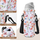 RICHEN Neoprene Water Bottle Carrier Bag with Adjustable Shoulder Strap,Insulated Water Bottle Cover for Stainless Steel/Glass/Plastic Bottles by TinyTreasures Baby Boutique