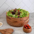 Luxe Designs 12" Wooden Salad Bowl Set with Serving Utensils Eco-Friendly, Multipurpose Mixing & Serving Bowl for Salads, Pasta, Fruits & More – Durable & Stylish Kitchen Essential by CozyNest Decor