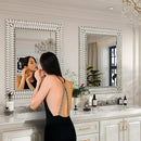 Kelly Miller 30"x40" Jeweled Bathroom Wall Mirror, Large Rectangle Mirror Decorative Mirror Luxury Vanity Mirror with Diamonds for Master Bath Half Bath Living Room Bedroom Fireplace Mantle Entryway by CozyNest Decor