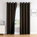 ChrisDowa 100% Blackout Curtains 102 inch Long for Bedroom with Black Liner, 2 Thick Layers Total Blackout Thermal Insulated Grommet Window Curtains 2 Panels Set (Brown, 52 x 102 Inch) by TinyTreasures Baby Boutique
