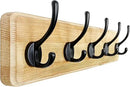 Dseap Coat Rack Wall: Patented, Heavy-Duty, 5-Double-Hooks Wooden Wall Mounted Coat Rack Coat Hanger Hook Rail for Winter Coats Hat Jacket Clothing, Light Brown by CozyNest Decor