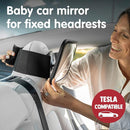 Onco Fixed Headrest Baby Car Mirror - Tesla-Compatible Car Mirror for Baby, 100% Shatterproof & Shake-Proof, Non-Slip with 360° Rotation, Newborn Must Haves by TinyTreasures Baby Boutique