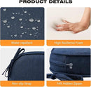 Sunbrella Round Corner Seat Cushions, 17" x 16" x 2", Set of 4, Indoor Outdoor Water Repellent Universal Chair Pads with Ties for Patio Furniture, Garden Dining Chairs, Specrtum Indigo by GreenHaven Gardens