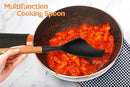 Silicone Cooking Utensils Set, 6 Pack Large Kitchen Utensils Set with Wooden Handle, Heat Resistant Silicone Utensil Spatula Set for Nonstick Cookware, Spatula, Turner, Spoon, Ladle BPA Free (Black) by CozyNest Decor
