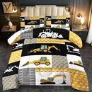 Construction Comforter Set Full Boys,Yellow Full Construction Bedding Set,Engineering Vehicles Comforter Yellow Bedroom Decor Kids,Truck Quilt Cartoon Truck Bedding for Teen by CozyNest Decor