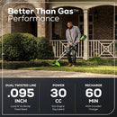 Greenworks 80V 16" Brushless Cordless String Trimmer, 2.0Ah Battery and Charger Included by GreenHaven Gardens