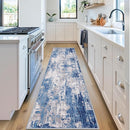 Washable Area Rugs 2'x6' Non-Slip Modern Abstract Soft for Living Room Entryway Bedroom Nursery, Print Pattern, Blue Grey Navy Gray by TinyTreasures Baby Boutique