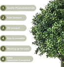 28" Artificial Boxwood Topiary Ball Trees with Ground Spike for Outdoor,Set of 2 UV Resistant Artificial Shrub Bushes,Artificial Plants,Fake Boxwood Plants for Indoor, Garden, Yard,Patio Décor by GreenHaven Gardens