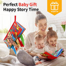 Jollybaby Baby Books 0-6 Months, Touch and Feel Crinkle Soft Cloth Books for Infants Babies, Toddler Early Educational Interactive Stroller Sensory Toys, Baby Girl & Boy Gift(Dinosaur Tails) by TinyTreasures Baby Boutique