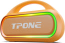 TPone Portable Bluetooth Speaker, 30W (Peak) Wireless Speaker for Outdoor, Up to 12H Playtime, IPX5 Waterproof with Light, TWS Pairing, for Home/Party/Outdoor/Beach, Birthday Gift (Peach Fuzz) by TinyTreasures Baby Boutique