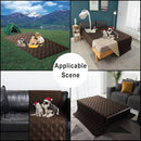 100% Waterproof Dog Bed Cover 102x82 in Reversible Reusable Camping Mat for Kids/Pet/Dog/Cat Washable Geometric Embroidery Blanket Patchwork Brown+Beige by TinyTreasures Baby Boutique