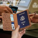 Genuine Leather Passport Holder for Women Men - RFID Blocking Slim Travel Wallet by TinyTreasures Baby Boutique
