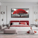 AJAZIKO Red Wall Art - Modern Framed Wall Art for Living Room - Red Tree Black and White Landscape Canvas Prints Posters & Prints for Home Office Bedroom Decorations - Large Wall Pictures 29×58IN by CozyNest Decor
