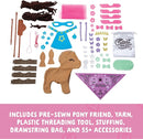 Craft-tastic - Make a Friend Pony - Mini Sewing Kit, Arts and Crafts, Kids Crafts, Art Supplies, Craft Kit Makes 1 Easy-to-Sew Stuffie with Clothes & Accessories, Bonus Travel Tote Included Ages 5+ by TinyTreasures Baby Boutique