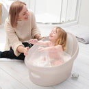 Toddler Bath Tub | Larger Bath for Bigger Kids at Bathtime | Includes Warm and Soft Foam backrest | Grippy Anti-Slip Surface | Includes Easy Drain Bath Plug | Taupe Beige by TinyTreasures Baby Boutique