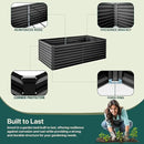 Raised Garden Bed 6x3x2ft, Galvanized Raised Garden Beds Outdoor for Vegetables Flowers Herbs, Steel Large Deep Planter Box, Tall Raised Garden Bed with 3ftx30ft Weed Barrier Fabric and Glove, Black by GreenHaven Gardens