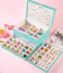 Earrings Jewelry Box for Girls, 5 Layers Jewelry Organizer with Earring Holder Organizer for Girls Earring Organizer Jewelry Boxes for Women Earrings and Necklaces Jewelry Box Organizer Teal by TinyTreasures Baby Boutique