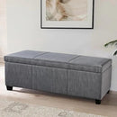BELLEZE Storage Ottoman, 47 Inch Bench Bedroom Bench with Safety Close Hinge, Extra Long Ottoman with Storage for Living Room, Entryway, Hallway, Foot Rest, Support 300lbs - Gray by CozyNest Decor