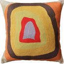 Kandinsky Abstract Pillow Cover - Colorful Modern Throw Pillowcase Chair Cushion Contemporary Farmhouse Sofa Pillowsham Handembroidered Wool Size 18x18 by CozyNest Decor