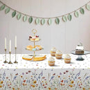 Floral Tablecloth 4 Packs 54x108 Inch - Butterfly Spring Wildflower Plastic Table Cover for Wedding Decorations Easter, Baby in Bloom Showers & Mother's Day Tea Parties Disposable Rectangle Tablecloth by CozyNest Decor