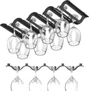 Bariboo Wine Glass Storage Case – Hang 8-12 Glasses on Your 18.7 x 9 x 1.7 In., Dust-Free Wine Glass Holder – Under-Shelf & Under-Cabinet Wine Glass Holder Rack with Assembly Manual & Video by CozyNest Decor