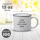 DISCOUNT PROMOS Custom Ceramic Campfire Coffee Mugs 13 oz. Set of 10, Personalized Bulk Pack - Perfect for Tea, Espresso, Cappuccino, Hot Cocoa - White by TinyTreasures Baby Boutique
