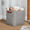 DULLEMELO Square Storage Cubes Baskets for Gifts Empty, 11 inch Cube Stroage Bins Linen Closet Organizers and Storage Baskets for Toy Nursery Shelves Bedroom Storage(4 Pack - 11" Grey) by TinyTreasures Baby Boutique