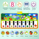 M SANMERSEN Piano Mat, 53'' x 23'' Musical Toys for Toddlers Floor Piano Touch Playmat with 8 Animal Sounds, Music Keyboard Dance Mat Toddler Toys Gifts for Boys and Girls 1 2 3 4 5 Year Old by TinyTreasures Baby Boutique