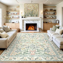 Wonnitar Large Living Room Rug, Floral 10 x 14 Machine Washable Area Rugs, Soft Boho Ultra-Thin Non-Shedding Indoor Aesthetic Carpet for Bedroom Dining Room Office by TinyTreasures Baby Boutique