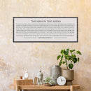 LuZhiQiang The Man in the Arena Wall Decor 32''x12'' Inspirational Quotes Office Wood Framed Sign Rustic Home Motivational Art For Man Entrepreneur Morden Living Room Wall Hanging Decor (Black) by CozyNest Decor