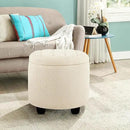 Furniliving Modern Round Storage Ottoman,Button Tufted Ottoman Foot Stools Ottoman Footstool with Removable Lid Storage Ottomans for Living Room, Bedroom, Makeup Room，Sherpa, IvoryWhite by CozyNest Decor