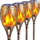 TomCare Solar Torch Lights 99 LED Flickering Flame 43" Decorative Waterproof Solar Powered Pathway Lights for Garden Patio Yard, 4Pack (Bronze) by GreenHaven Gardens
