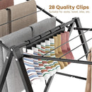 APEXCHASER Clothes Drying Rack Foldable, Metal Laundry Drying Rack with Height Adjustable Rails, Ultra Thin Drying Rack Clothing Towel Sweater Shoe for Indoor Outdoor, Gullwing Clothes Airer, Black by TinyTreasures Baby Boutique