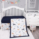 Belsden Dinosaur 3 Piece Crib Bedding Set for Baby Boys Girls, Classic Nursery Bedding Essential Including Comforter, Crib Sheet and Crib Skirt, Ultra Soft Cozy, Dino by TinyTreasures Baby Boutique