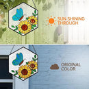 Butterfly Sunflower Stained Glass Suncatchers Windows Hanging Decorative,Hand Paint Sun Sunflower Catchers Indoor Ornaments with Stick Hook,Memorial Gifts for Mom/Women by GreenHaven Gardens