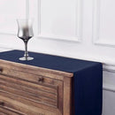 Solino Home Linen Navy Table Runner 48 Inches - 100% Pure Linen Small Table Runner 14 x 48 Inch Ideal for Dresser and Coffee Tables - Fall, Autumn, Thanksgiving - Fete by CozyNest Decor