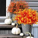 12 Bundles Artificial Fall Flowers No Fade Faux Autumn Plants, Fake Indoor Outdoor Greenery Decorations for Thanksgiving Christmas Wedding Party Home Garden Fireplace Décor (Fall Red) by CozyNest Decor