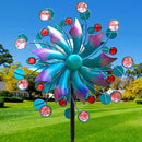 Solar Wind Spinners for Yard and Garden-60.6 Inch 360° Metal Wind Sculptures Outdoor Clearance Kinetic Windmills with Multi Color Led Glass Ball by CozyNest Decor