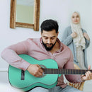 ADM Beginner Acoustic Classical Guitar 38 Inch Nylon Strings Wooden Guitar Bundle Kit for Kid Boy Girl Student Youth Guitarra Online Lessons with Gig Bag, Strap, Tuner, Strings, Cyan Green by TinyTreasures Baby Boutique