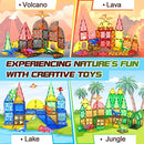 102PCS Dinosaur Toys Magnetic Tiles with 8 Dinosaurs - Jurassic Scenes Dinosaur World Adventure Set, Magnetic Blocks Kids Toys for Boys & Girls Ages 3+, Sensory Toddler Creative Kids Games Gifts by TinyTreasures Baby Boutique