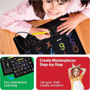 PicassoTiles 2in1 Magnetic Drawing Board Toy 12x10 In Large Magnet Bead Pad with Alphabet and Math Side in Black STEM Educational Writing Playboard Reusable Erasable Learning Tablet for Kids PTB02-BLK by TinyTreasures Baby Boutique