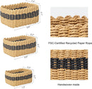 Small baskets for Organizing,Cute woven Storage basket with recycled paper rope for Shelves Bathroom,Little decorative basket,Set of 3 (Desert&Black) by GreenHaven Gardens