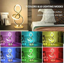 Modern Spiral Table Lamp, 7 Colors 10 Light Modes LED Nightstand Small Lamp with USB C+A Ports, Touch Dimmable Lamps for Living Room Bedroom Bedside, Unique & Cool Lamps,Gold by CozyNest Decor