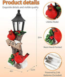 iStatue Lighted Cardinal Christmas Ornaments - 10’’ Resin 2 Red Birds Joy Lamp Post Figurine with Candle Lantern - Unique Xmas Decorations Indoor Decor Gift (Cardinal) by CozyNest Decor