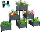 Emalie Raised Garden Beds Elevated Plastic Planter Box with Drainage Plugs Perfect for Vegetables Flowers Herbs Growing Outdoor, 73.0" Lx15.7 Wx40.9 H Grey by GreenHaven Gardens
