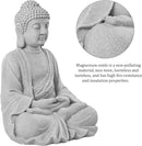 TOETOL Zen Garden Asian Buddha Statue Outdoor Indoor Yard Decor 20” High Patio Deck Sculptures Magnesium Oxide Stone Grey Home Entryway Hallway by GreenHaven Gardens