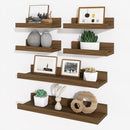 Axeman Picture Ledge Shelf, Floating Shelves for Wall Decor Storage Set of 6, 16 inch Floating Wall Mounted Shelves, Wall Shelves with Lip for Living Room, Bedroom, Nursery, Bathroom, Kitchen, Walnut by TinyTreasures Baby Boutique