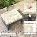 Tangkula 2 Pieces Patio PE Rattan Ottomans, Multipurpose Outdoor Footstool Footrest Additional Seating Side Table with Soft Zippered Cushions for Deck, Garden, and Yard (White) by CozyNest Decor